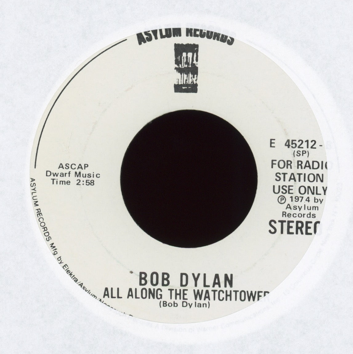Bob Dylan - It Ain't Me, Babe on Asylum Promo
