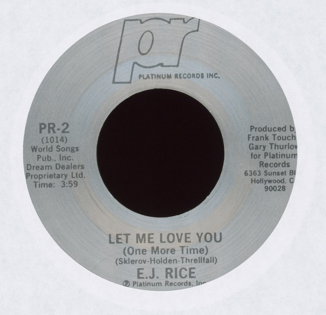 E.J. Rice - Will You Be Coming Back on Platinum Records