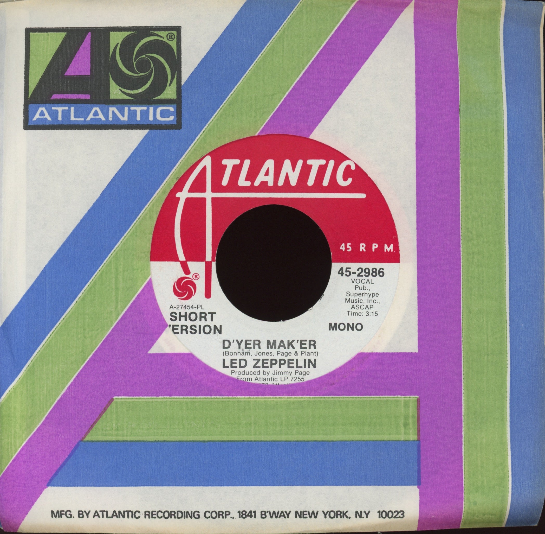 Led Zeppelin - D'yer Mak'er on Atlantic Promo