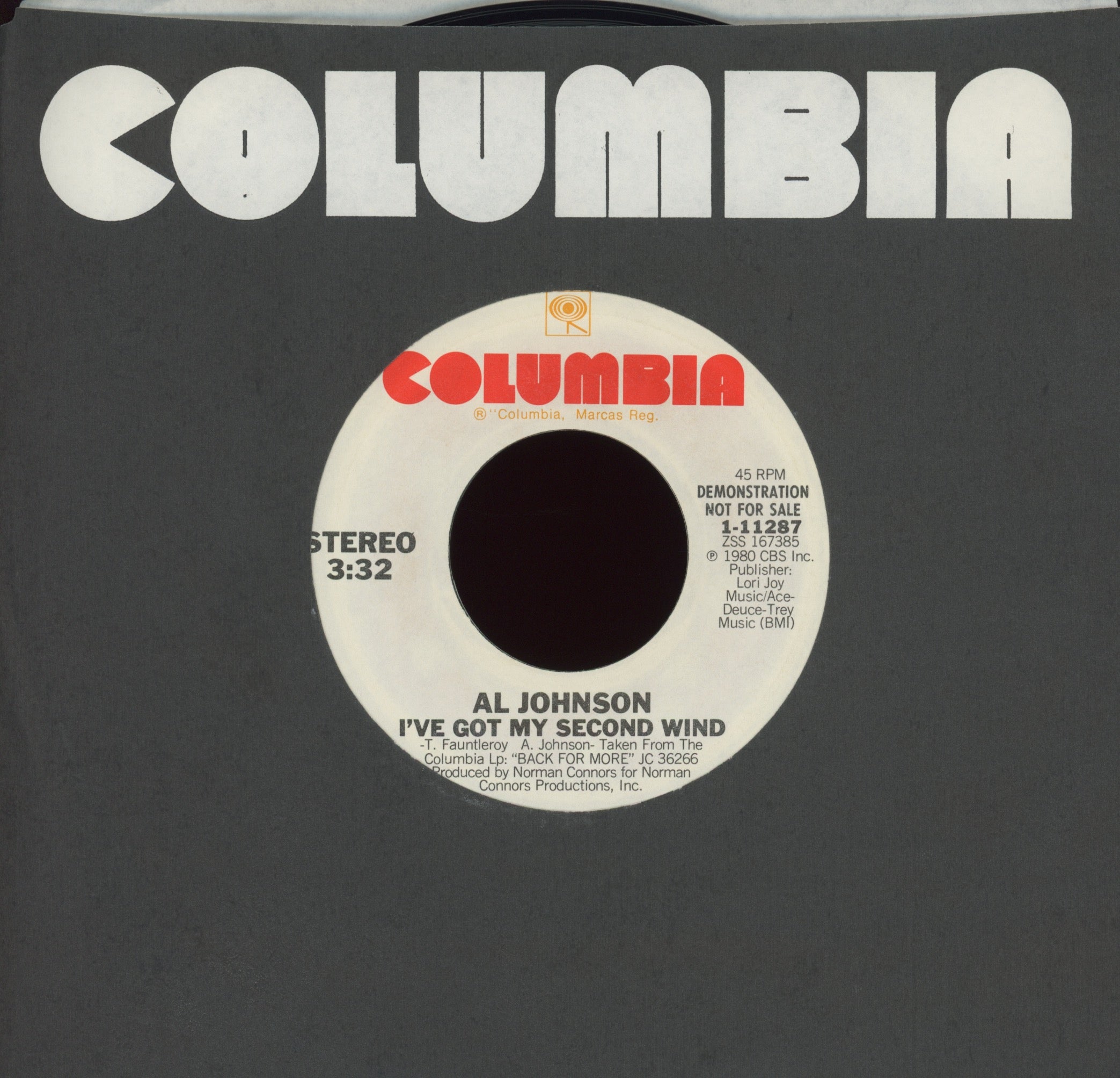 Al Johnson - I've Got My Second Wind on Columbia Promo