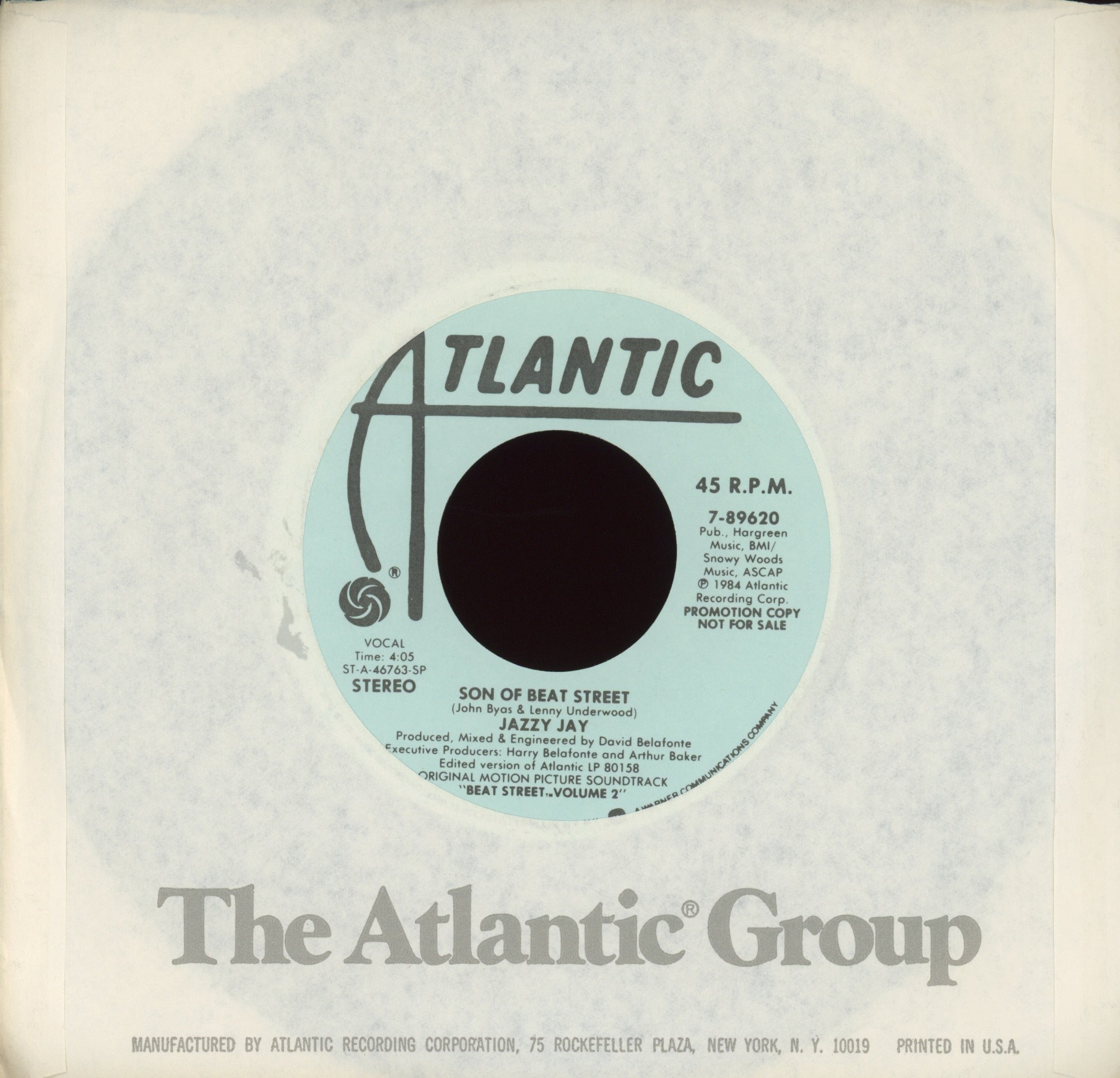 Jazzy Jay - Son Of Beat Street on Atlantic Promo