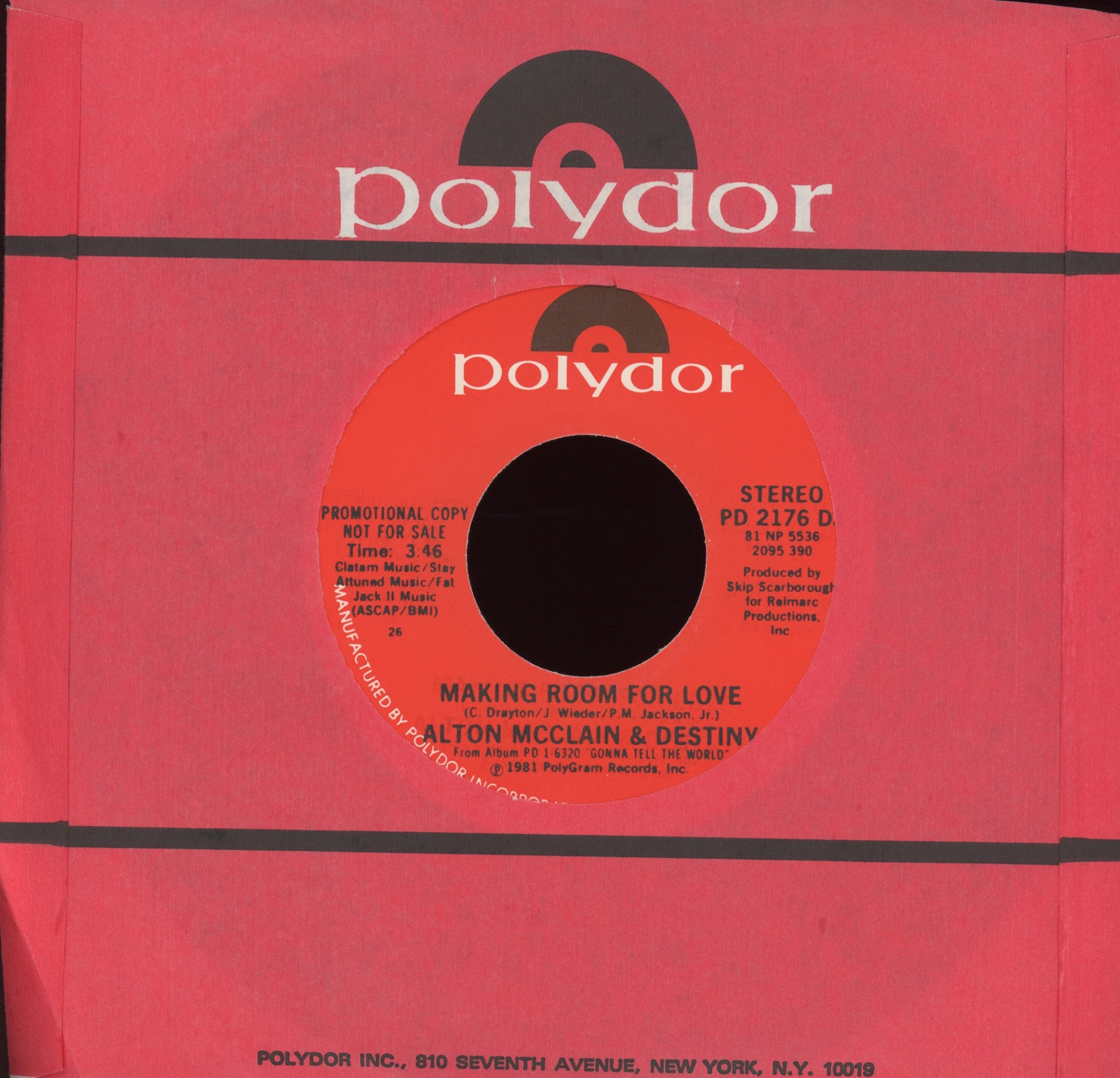 Alton McClain & Destiny - Making Room For Love on Polydor Promo