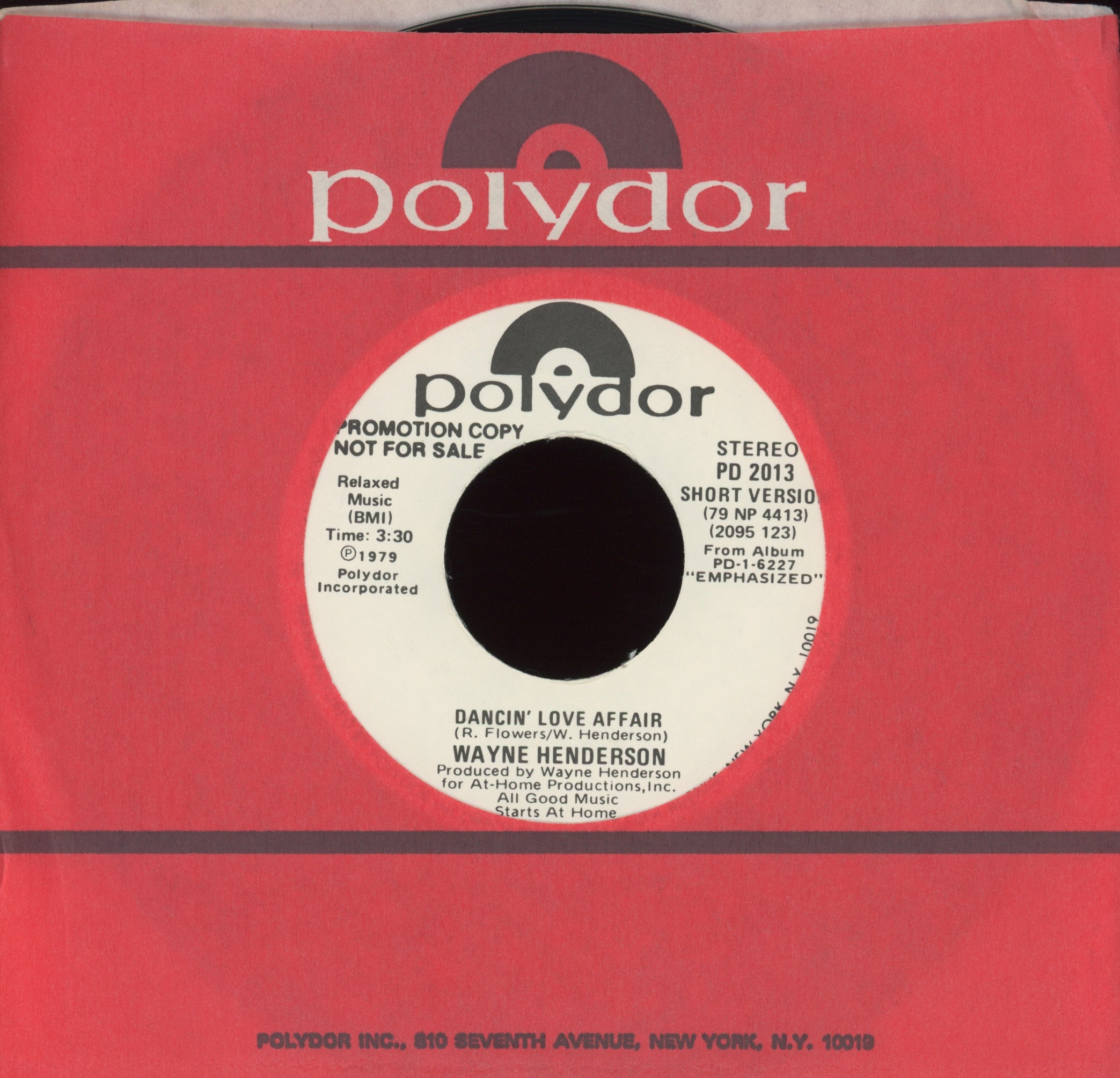 Wayne Henderson - Dancin' Love Affair on Polydor Promo