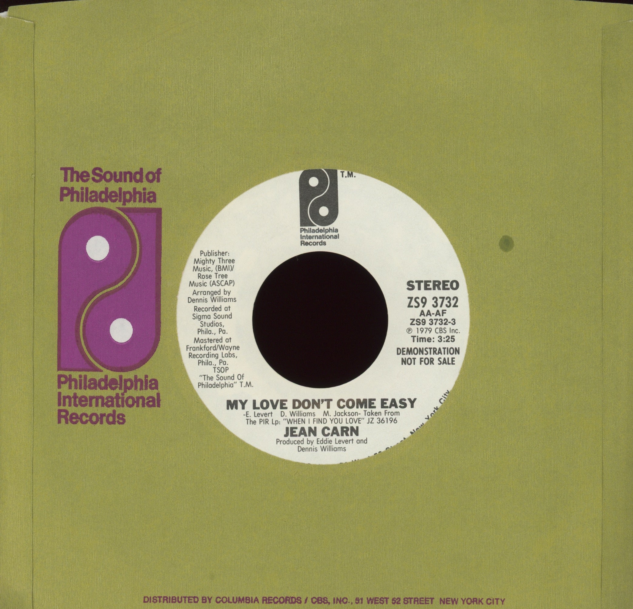 Jean Carn - My Love Don't Come Easy on Philadelphia International Promo