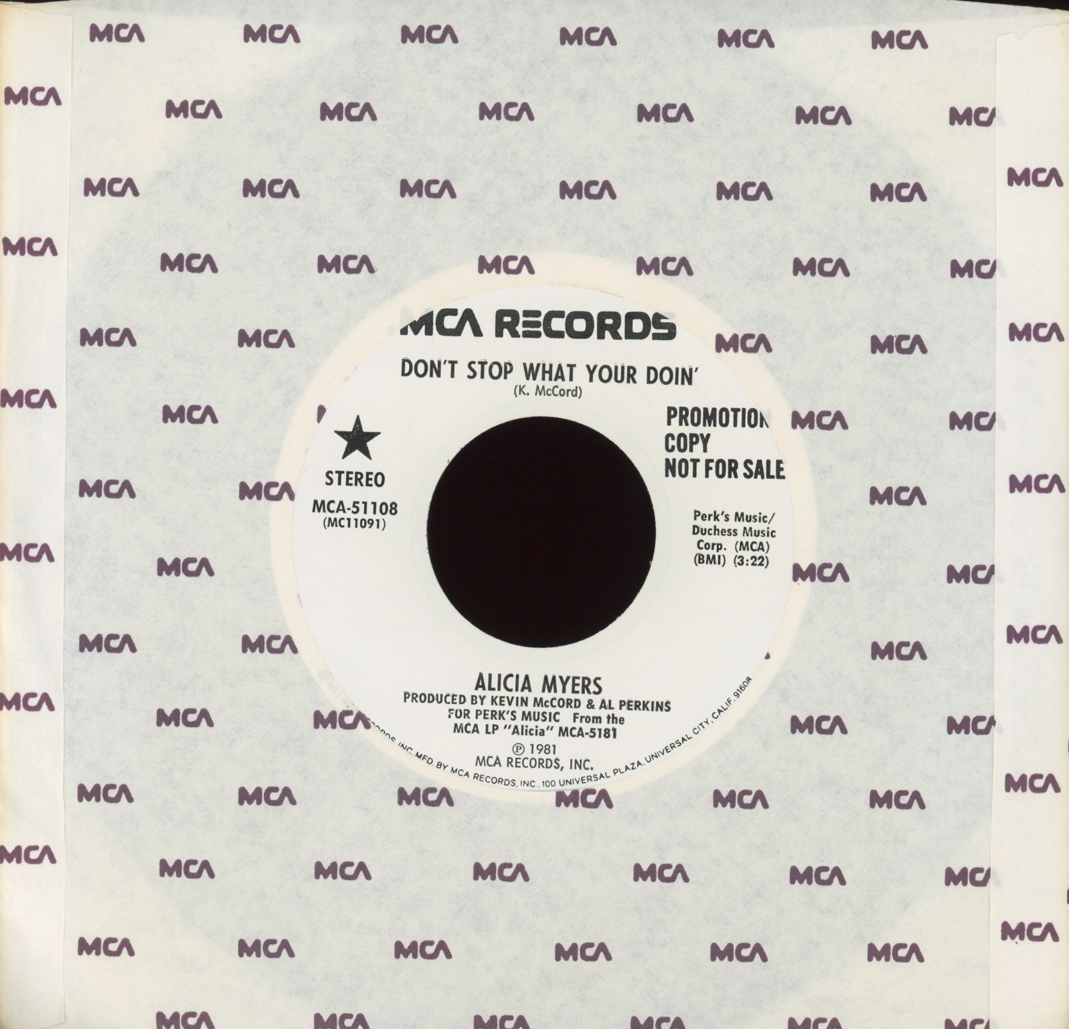 Alicia Myers - Don't Stop What Your Doin' on MCA Promo