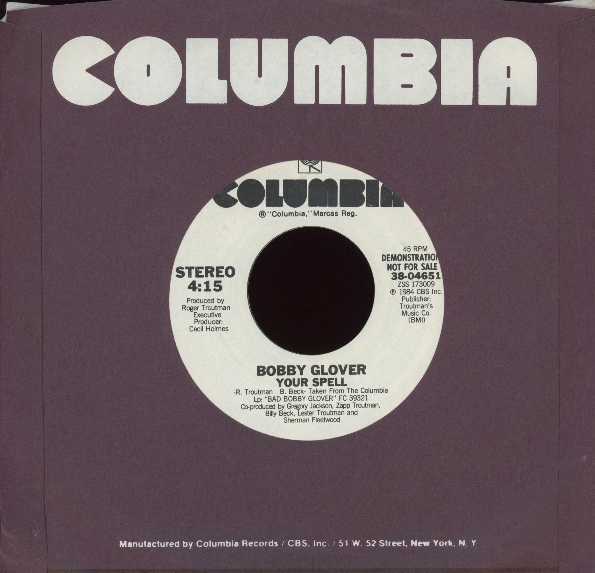 Bobby Glover - Your Spell on Columbia Promo