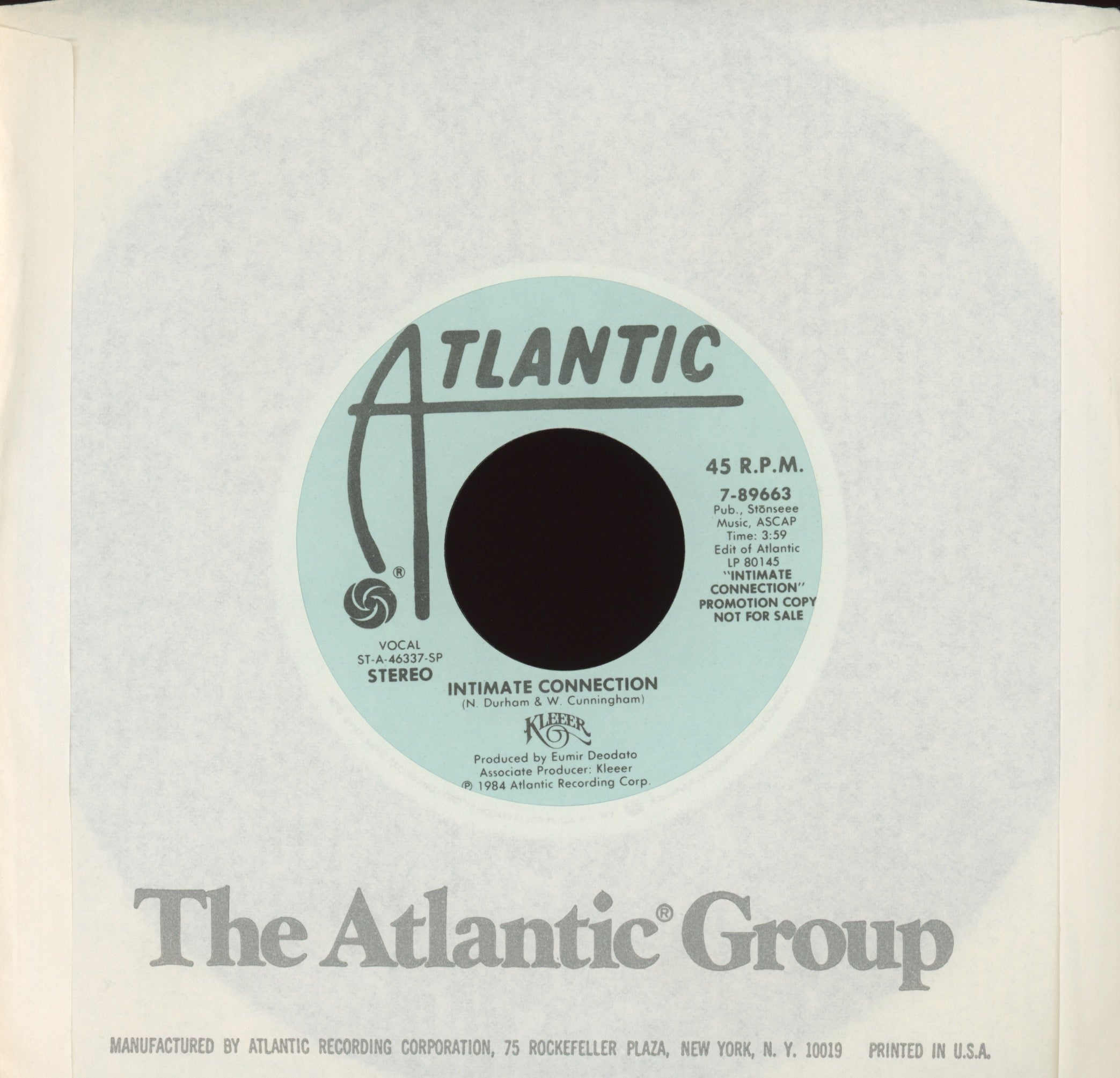 Kleeer - Intimate Connection on Atlantic Promo