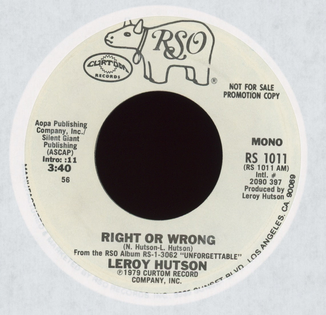 Leroy Hutson - Right Or Wrong on RSO Promo