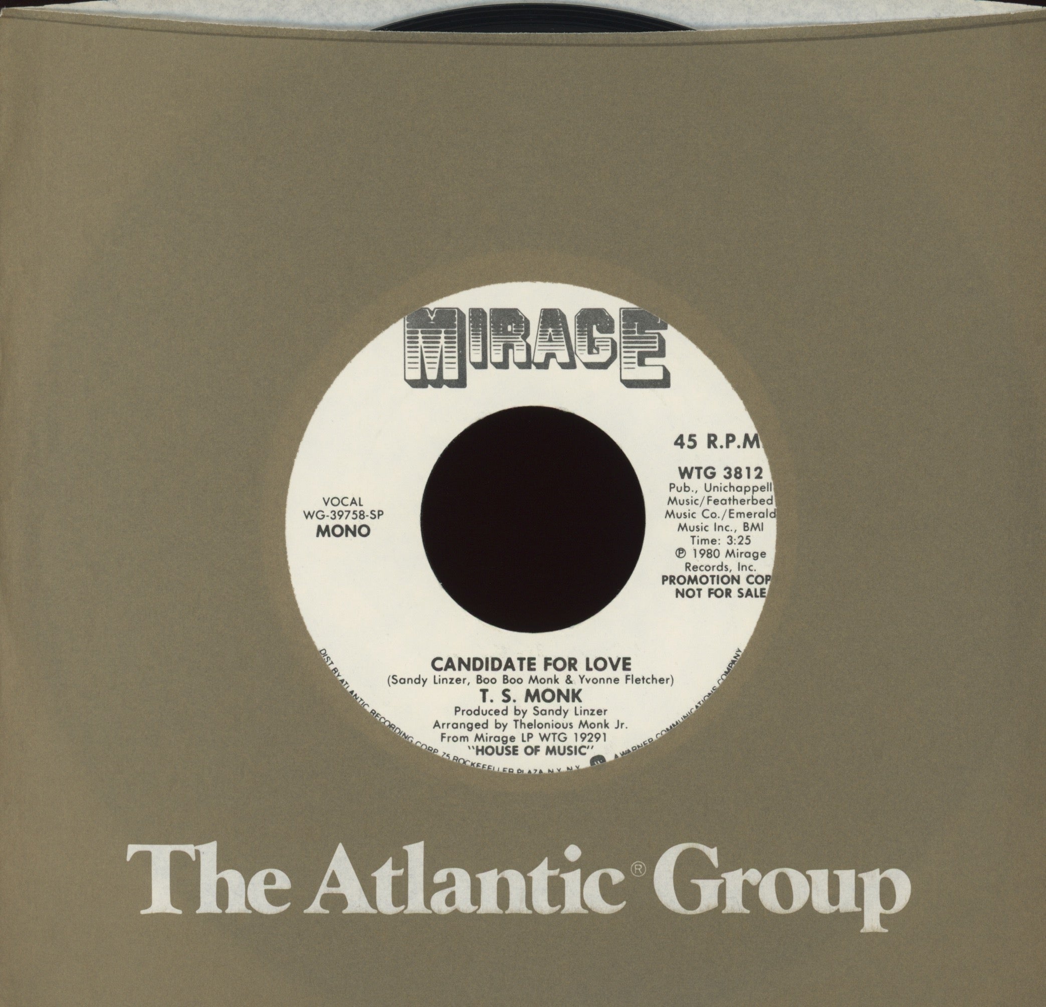 T.S. Monk - Candidate For Love on Mirage Promo