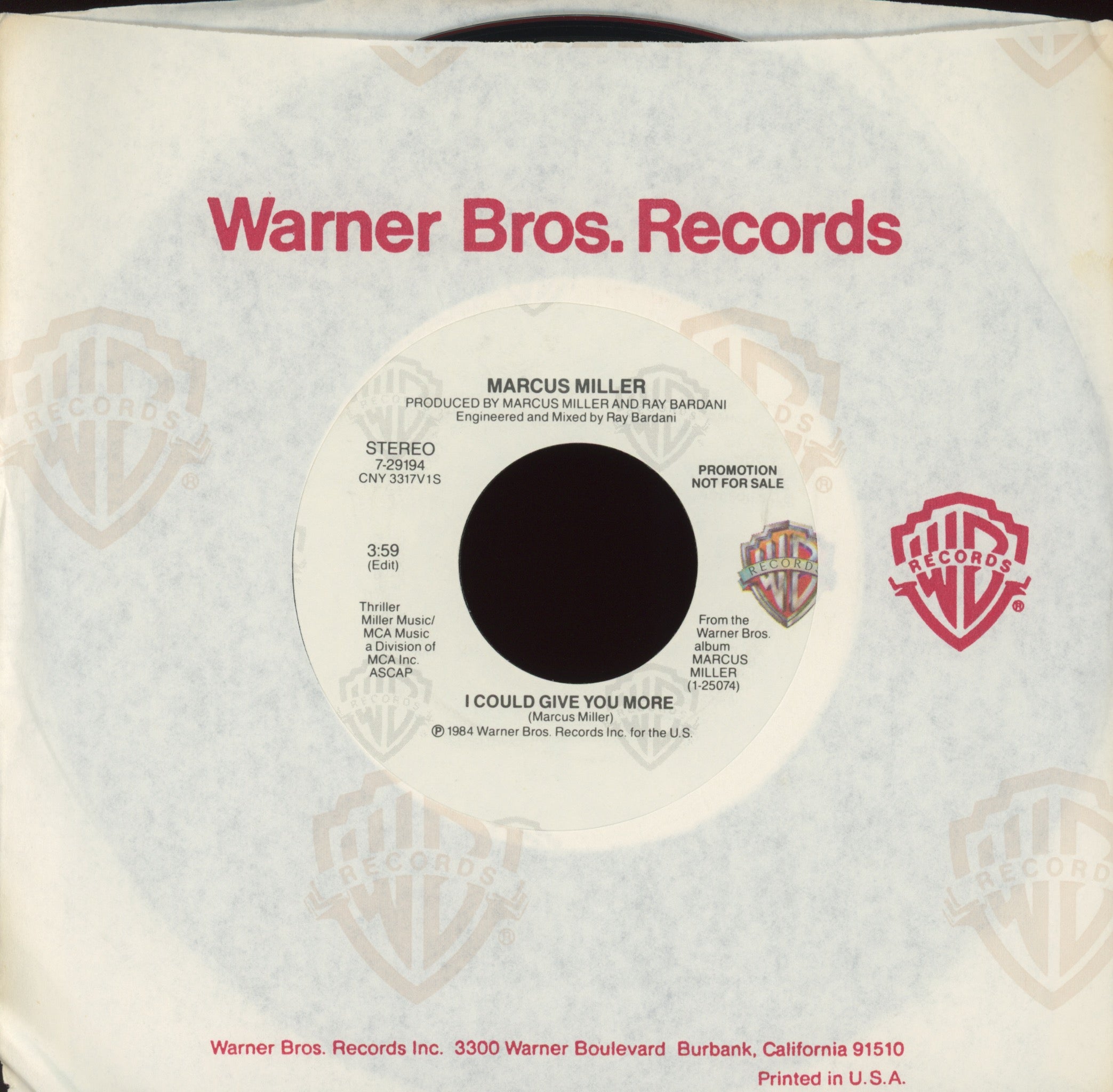 Marcus Miller - I Could Give You More on Warner Bros Promo