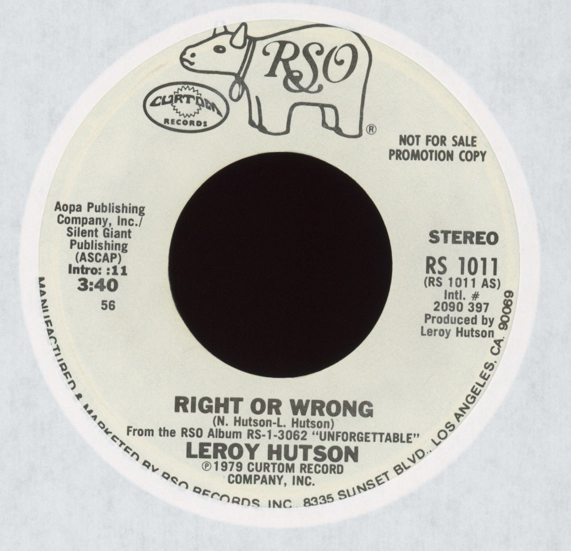Leroy Hutson - Right Or Wrong on RSO Promo