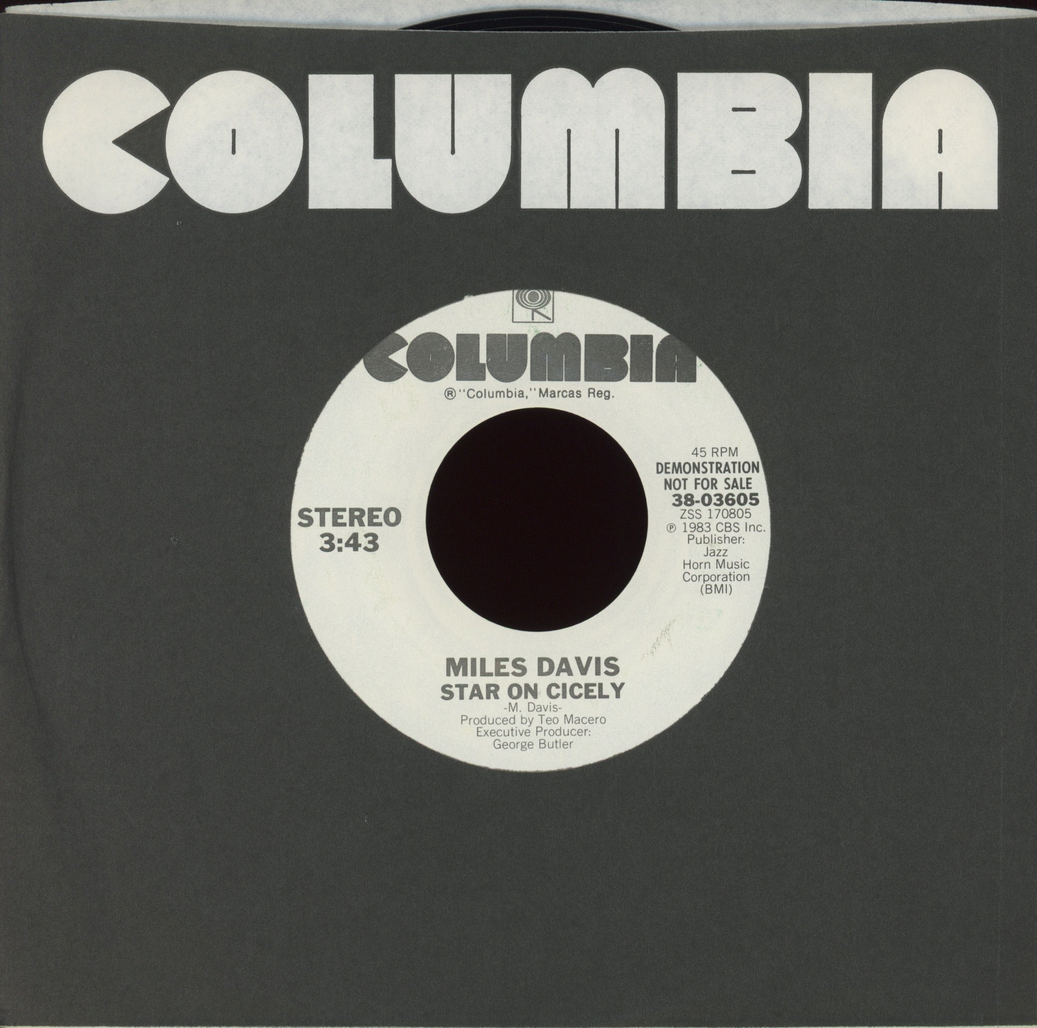 Miles Davis - Star On Cicely on Columbia Promo