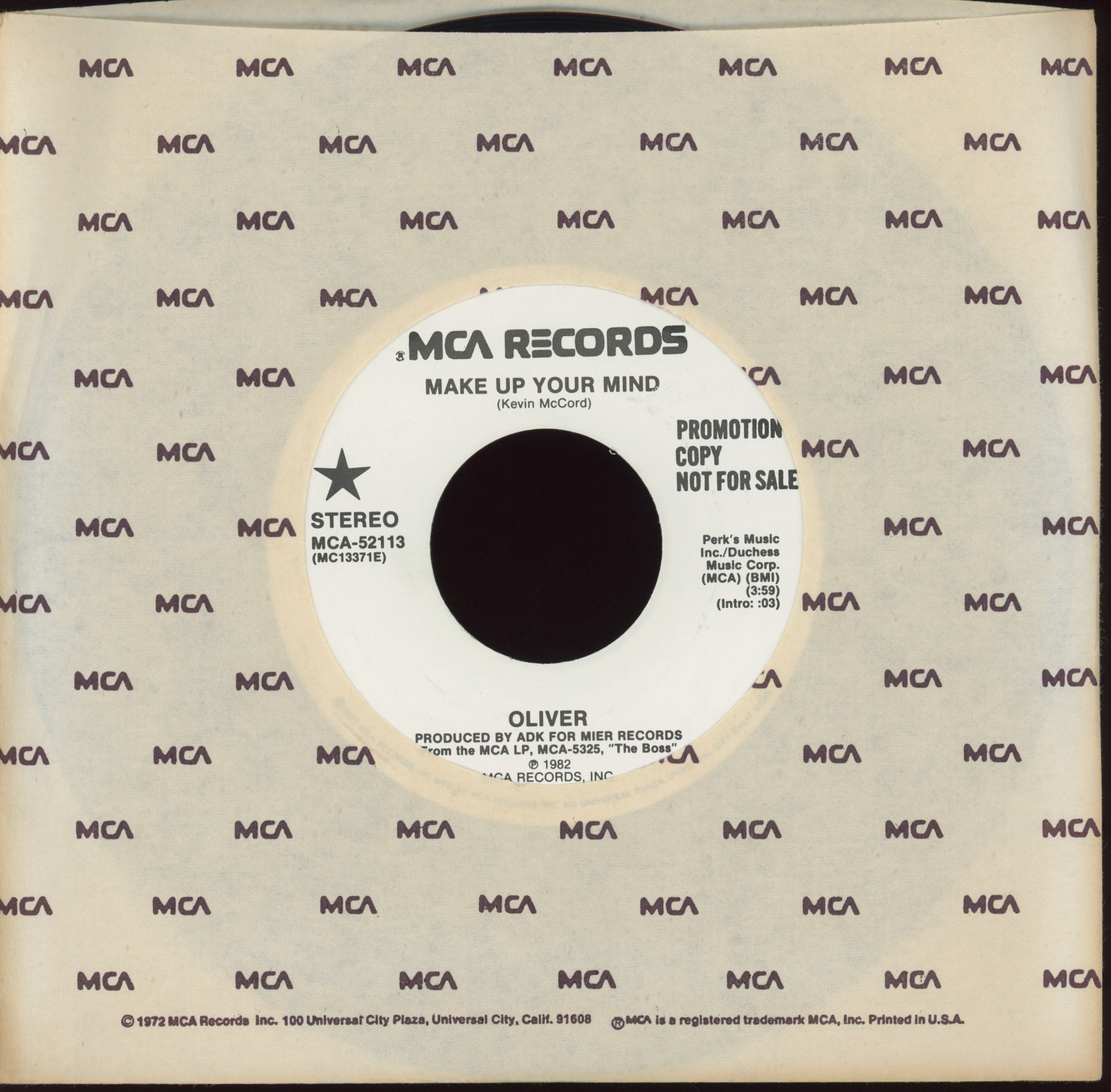 Oliver Cheatham - Make Up Your Mind on MCA Promo