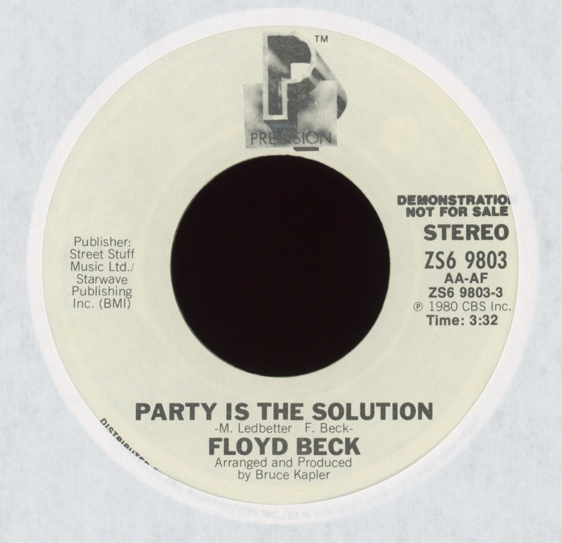 Floyd Beck - Party Is The Solution on Precision Promo