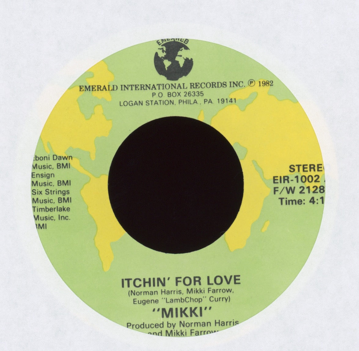 Mikki Farrow - Itching For Love on Emerald International With Picture Sleeve