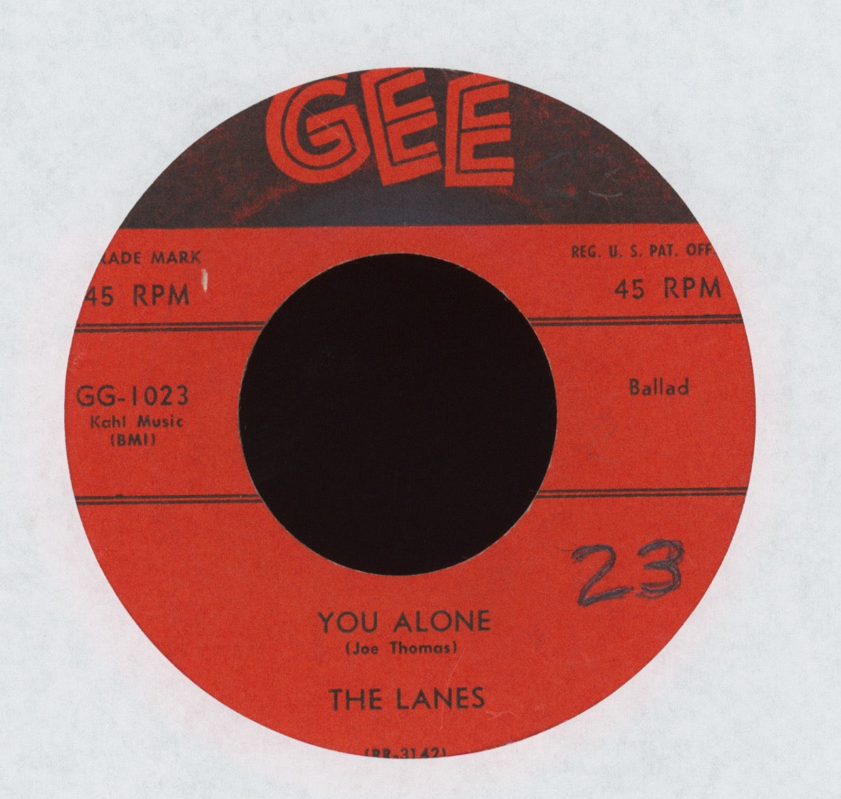 The Lanes - You Alone on Gee