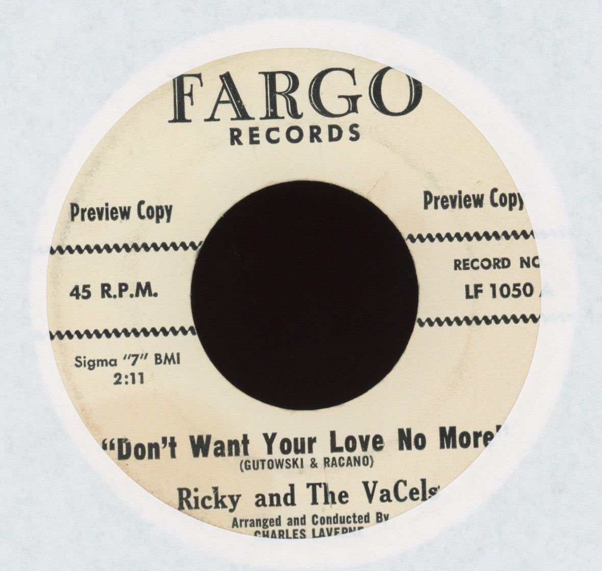 Ricky & The Vacels - Don't Want Your Love No More on Fargo Promo