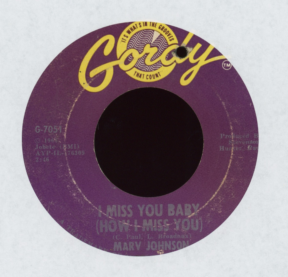Marv Johnson - I Miss You Baby (How I Miss You) on Gordy