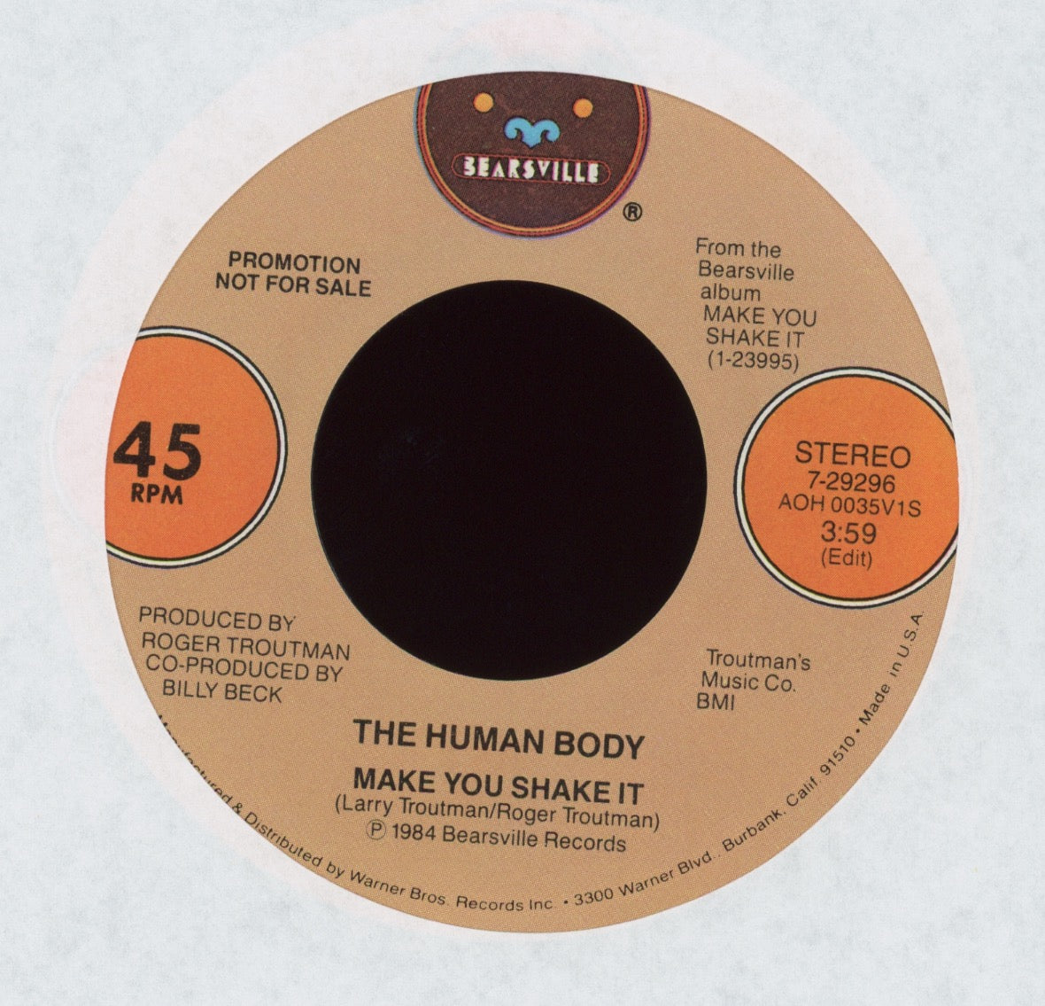 Human Body - Make You Shake It on Bearsville Promo