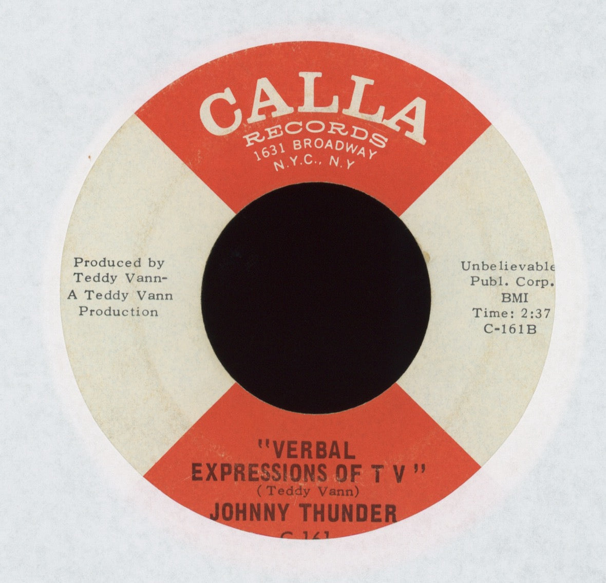 Johnny Thunder - I'm Alive on Calla