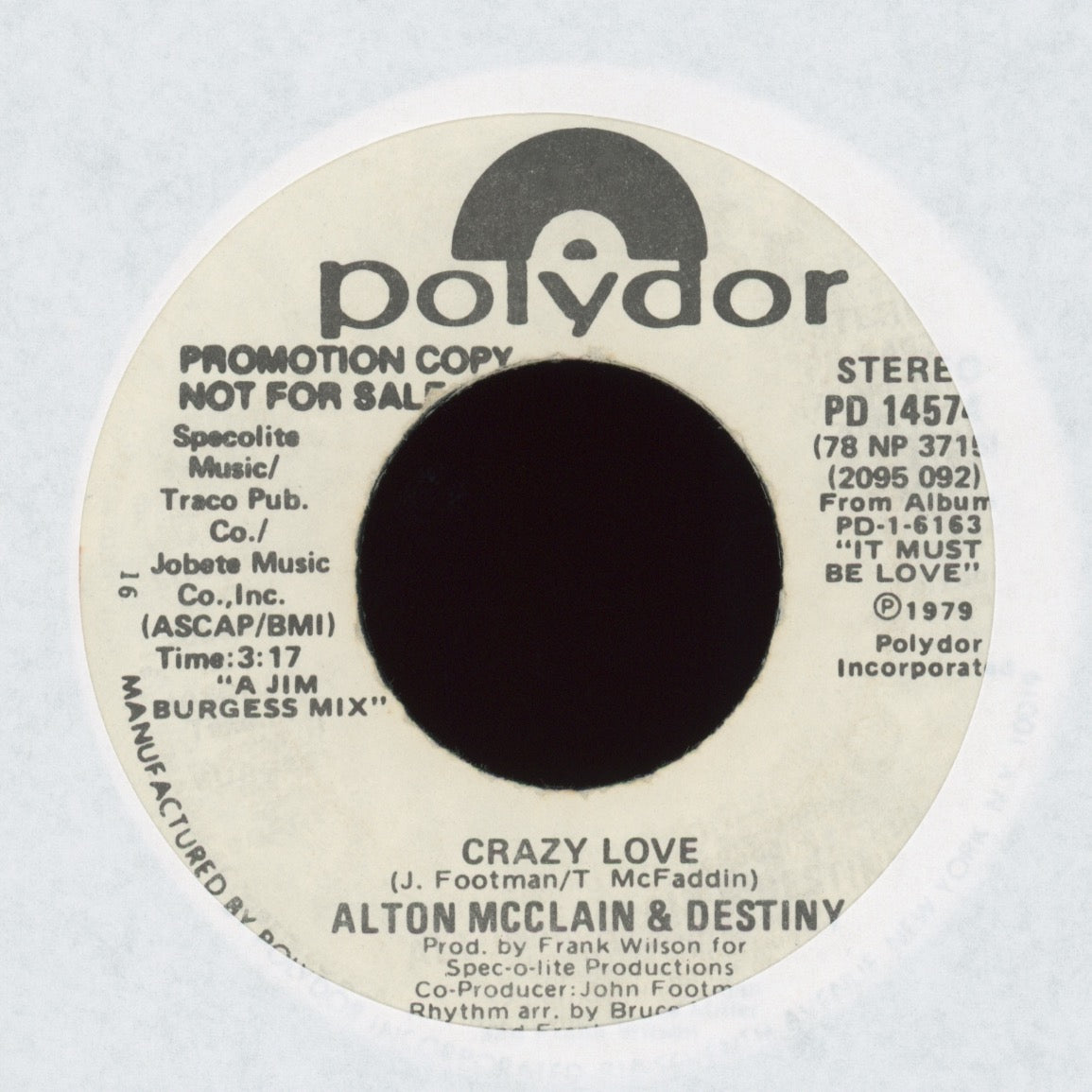 Alton McClain & Destiny - Crazy Love on Polydor Promo