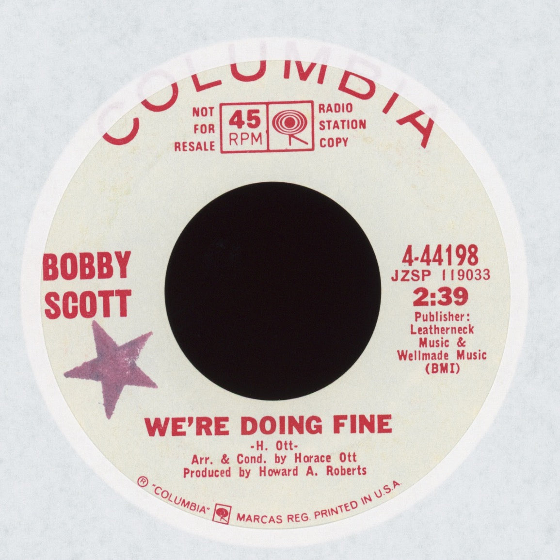 Bobby Scott - We're Doing Fine on Columbia Promo