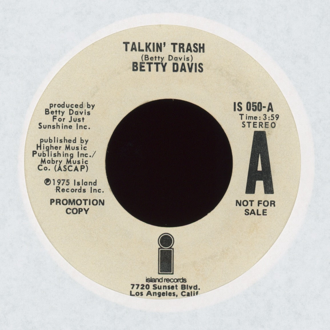 Betty Davis - Talkin' Trash on Island Promo