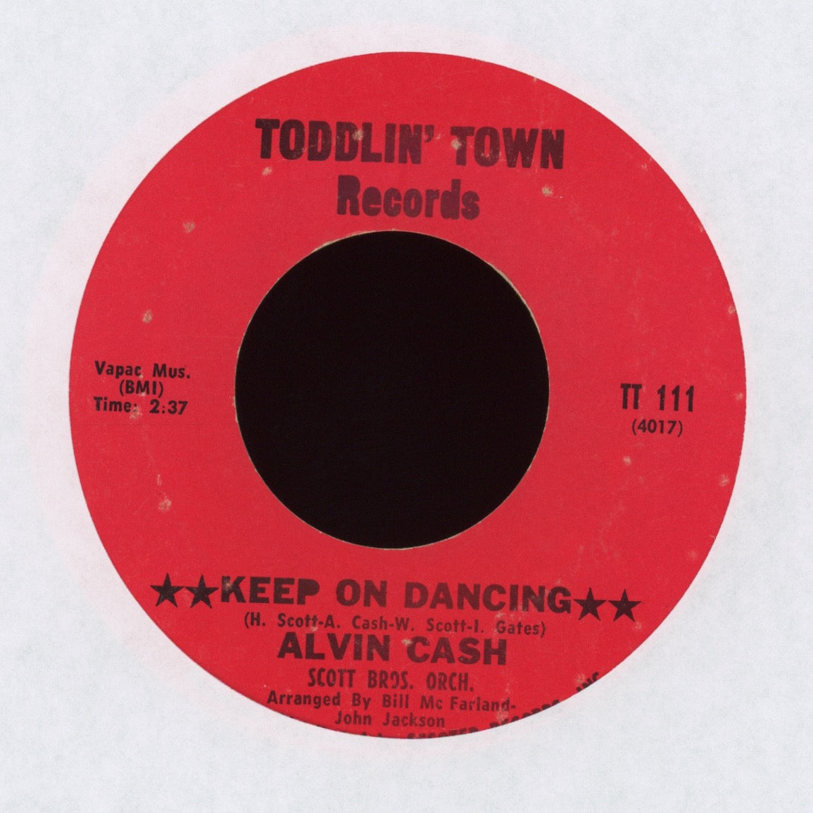 Alvin Cash - Keep On Dancing on Toddlin' Town