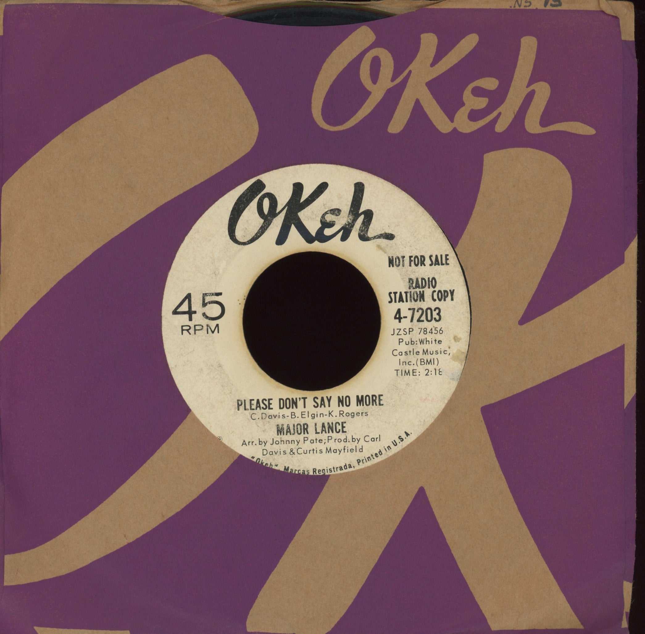 Major Lance - Rhythm on Okeh Promo