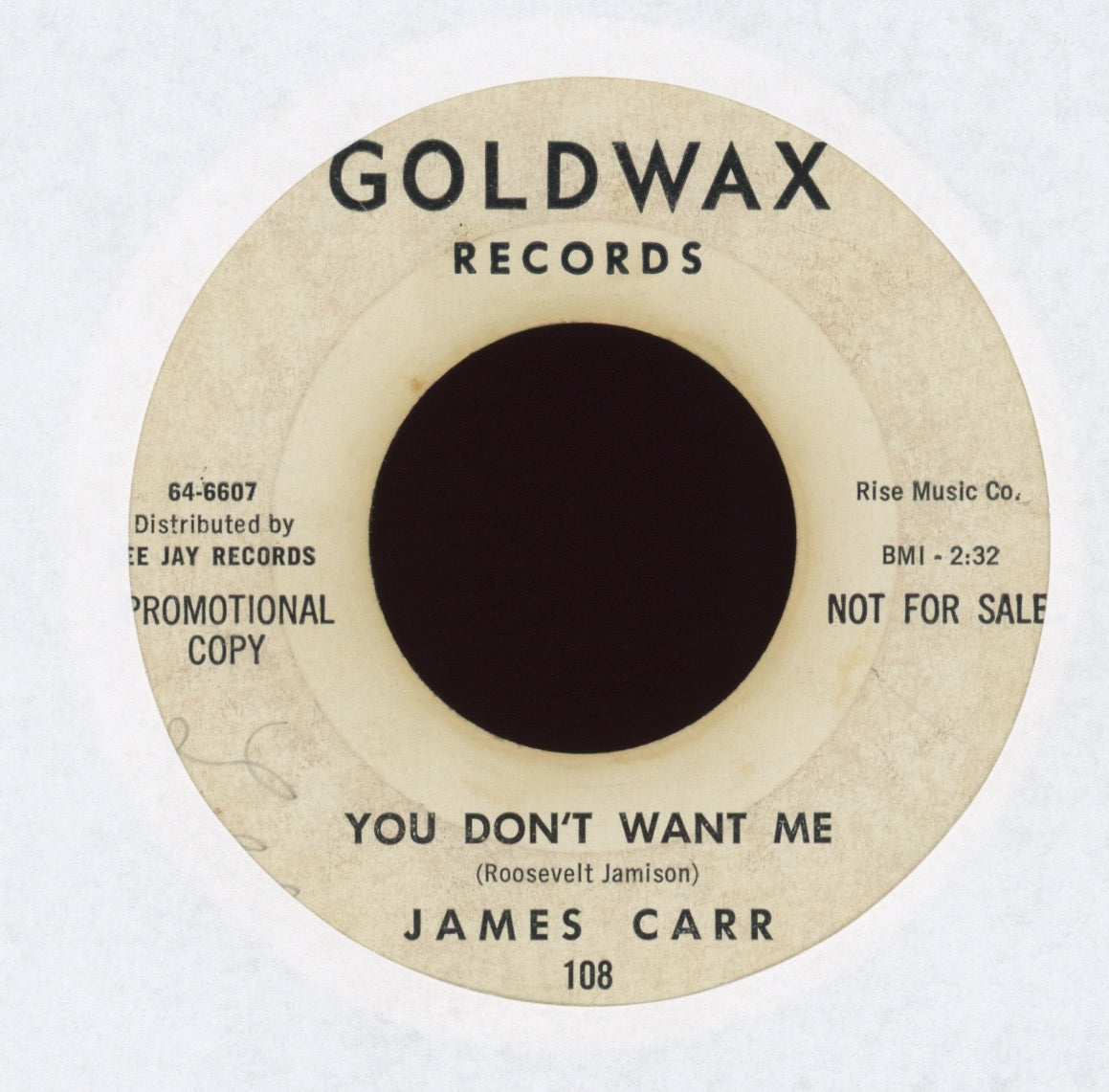James Carr - Only Fools Run Away on Goldwax Promo