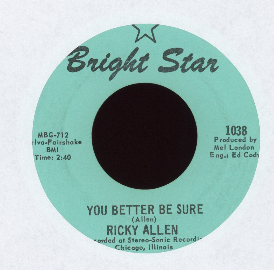 Ricky Allen - I'm Such A Lonely Man on Bright Star