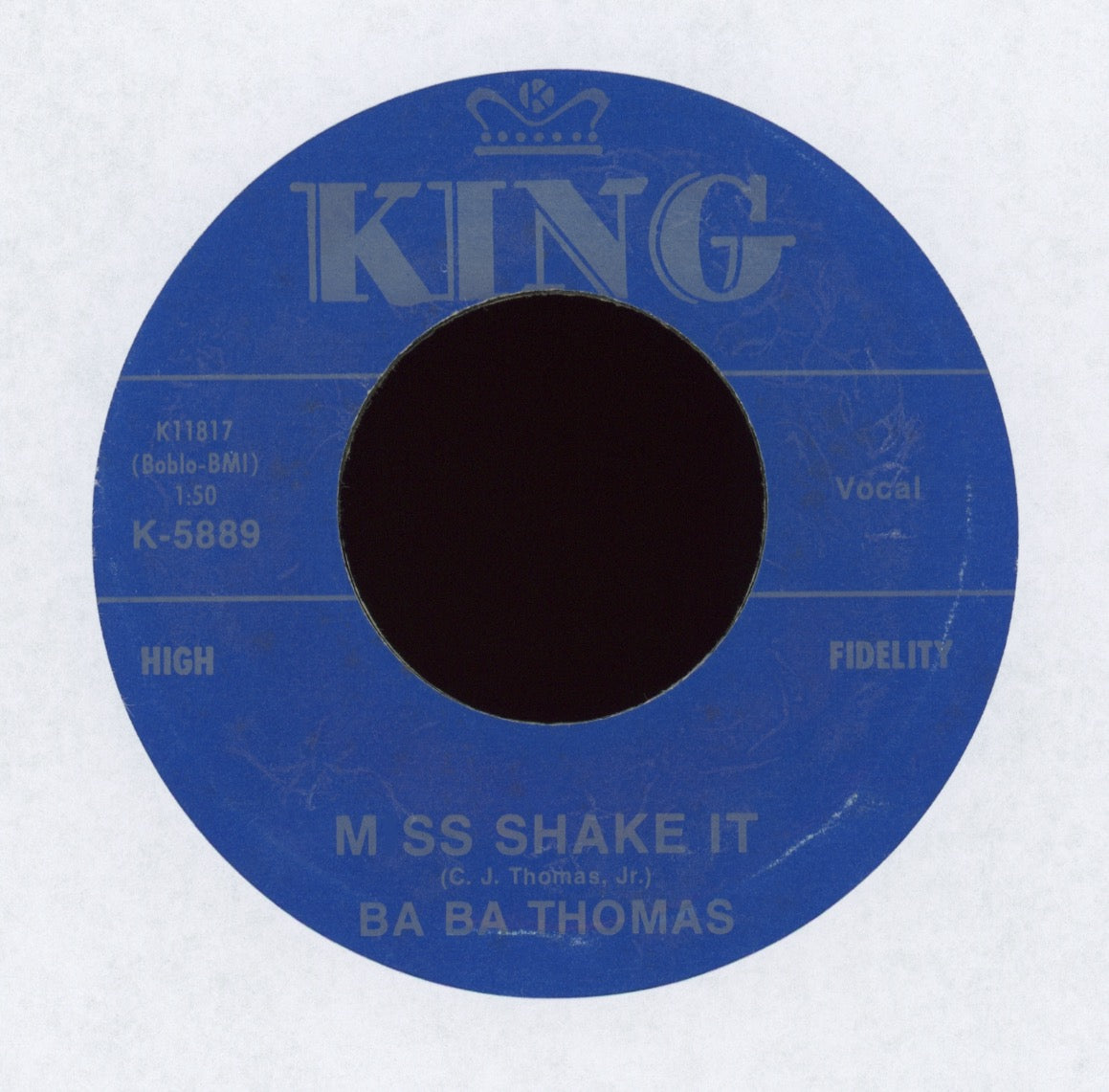 Ba Ba Thomas - Miss Shake It on King 1970's Pressing