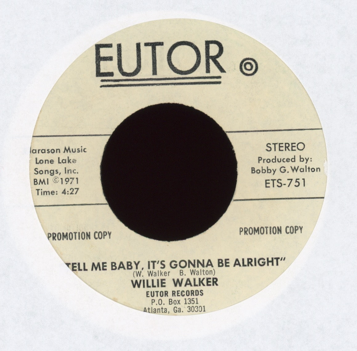 Willie Walker - Tell Me Baby, It's Gonna Be Alright on Eutor Promo