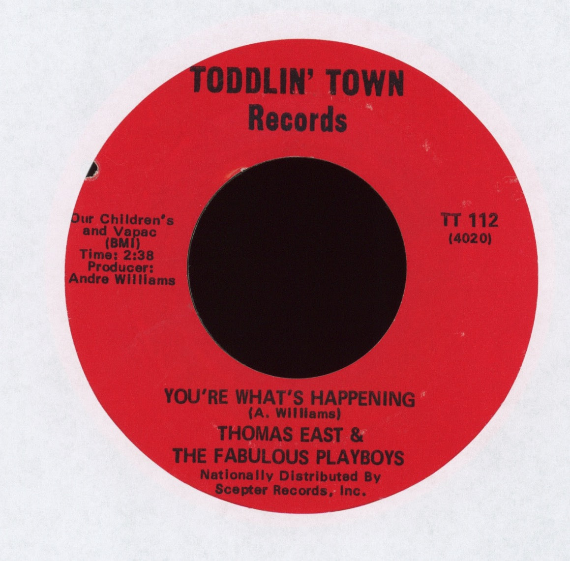 Thomas East & The Fabulous Playboys - I Get A Groove on Toddlin' Town