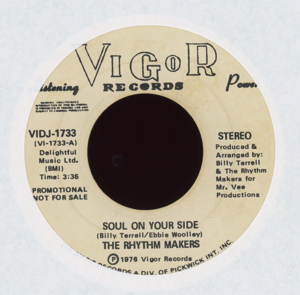The Rhythm Makers - Soul On Your Side on Vigor Promo