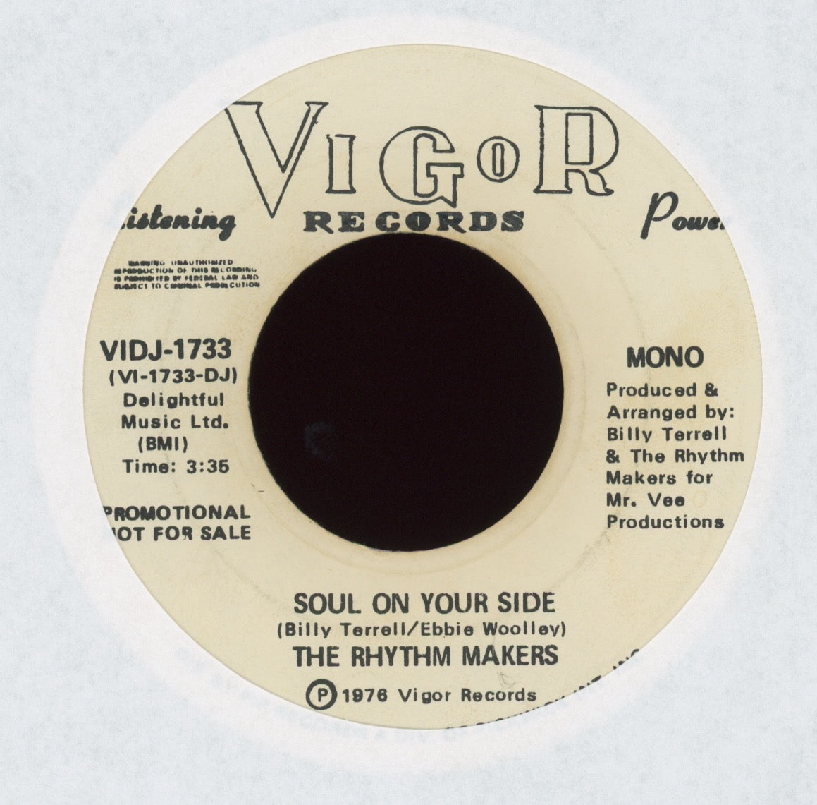 The Rhythm Makers - Soul On Your Side on Vigor Promo