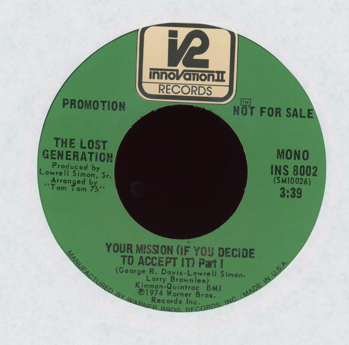 The Lost Generation - Your Mission (If You Decide To Accept It) on Innovation II Promo