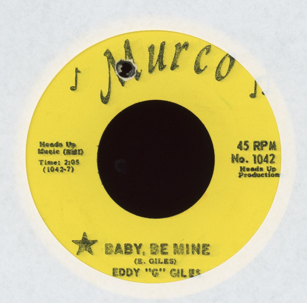 Eddie Giles - Baby Be Mine on Murco