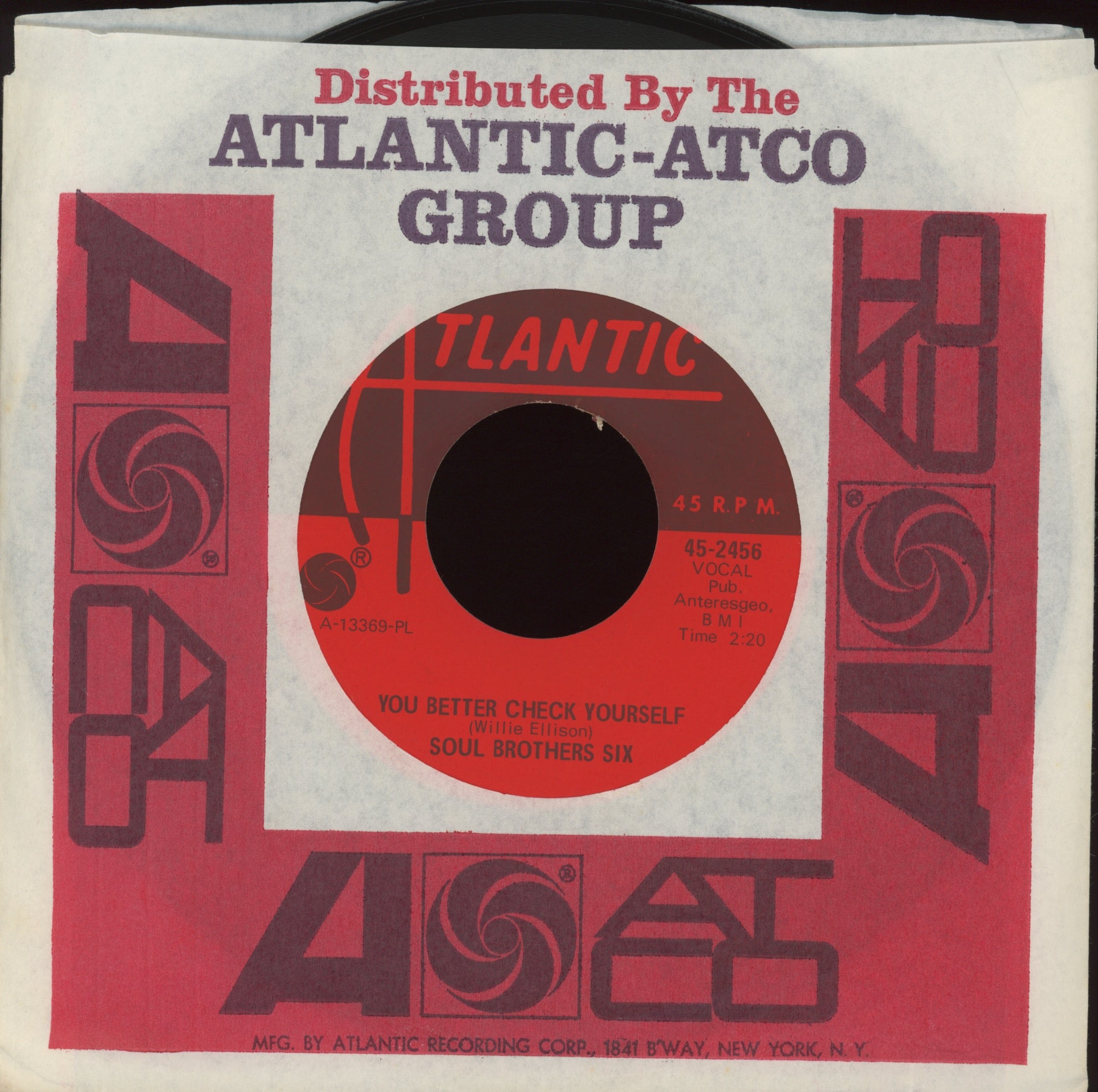 Soul Brothers Six - You Better Check Yourself on Atlantic