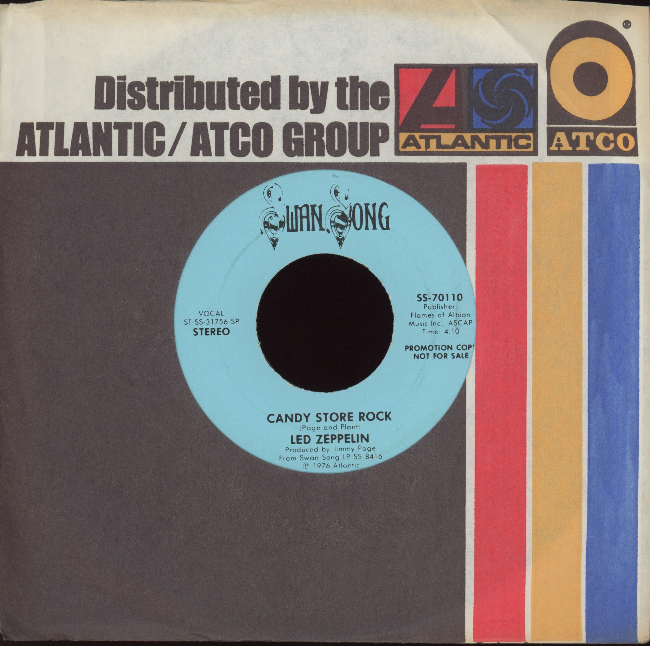 Led Zeppelin Candy Store Rock on Swan Song Promo Plaid Room Records