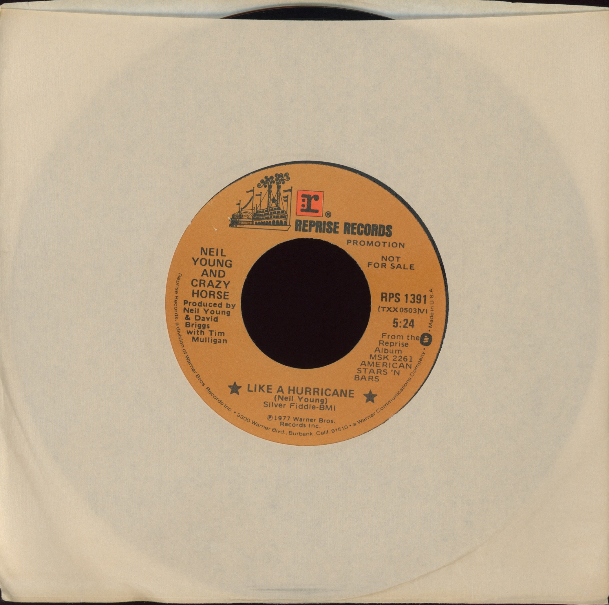 Neil Young - Like A Hurricane on Reprise Promo