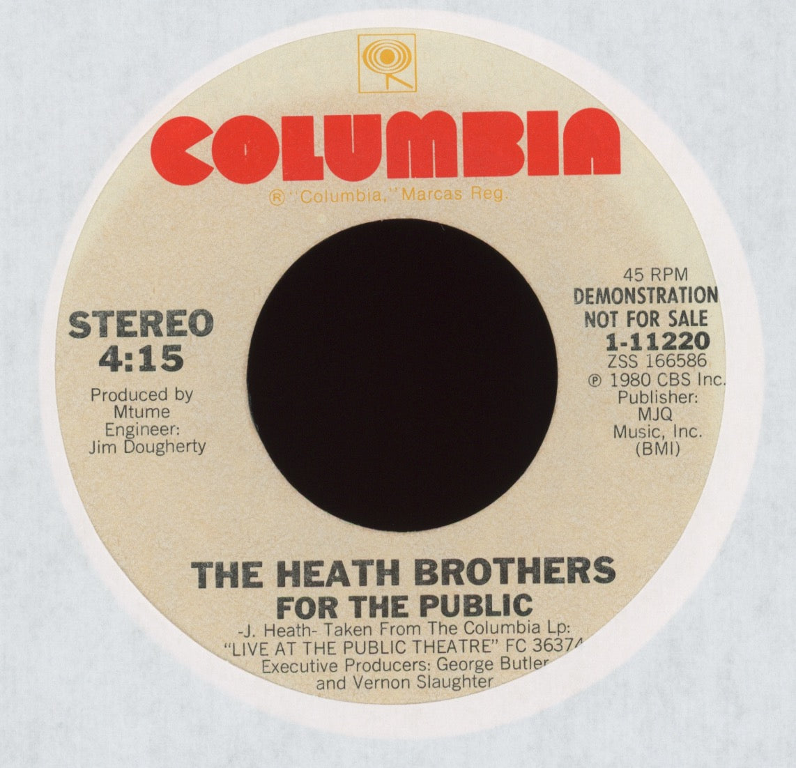 The Heath Brothers - For The Public on Columbia Promo
