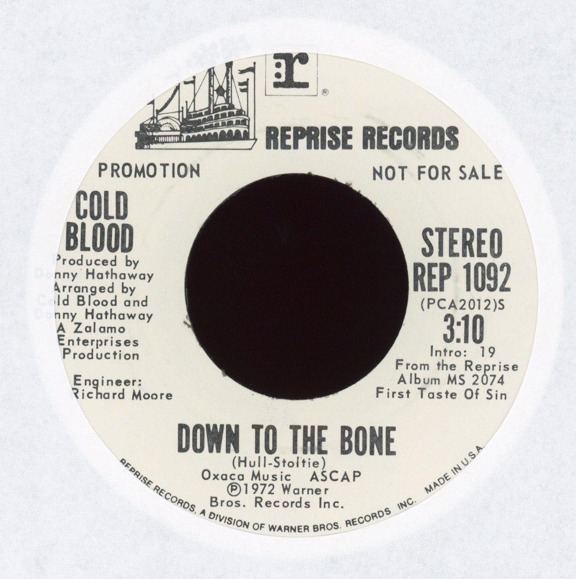 Cold Blood - Down To The Bone on Reprise Promo