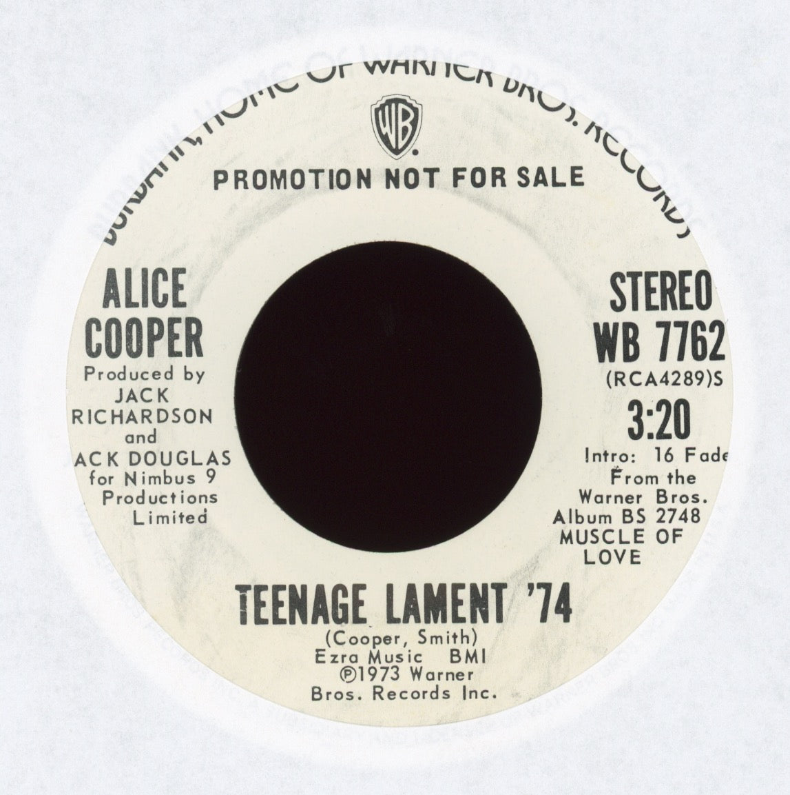Alice Cooper - Teenage Lament '74 on Warner Bros Promo