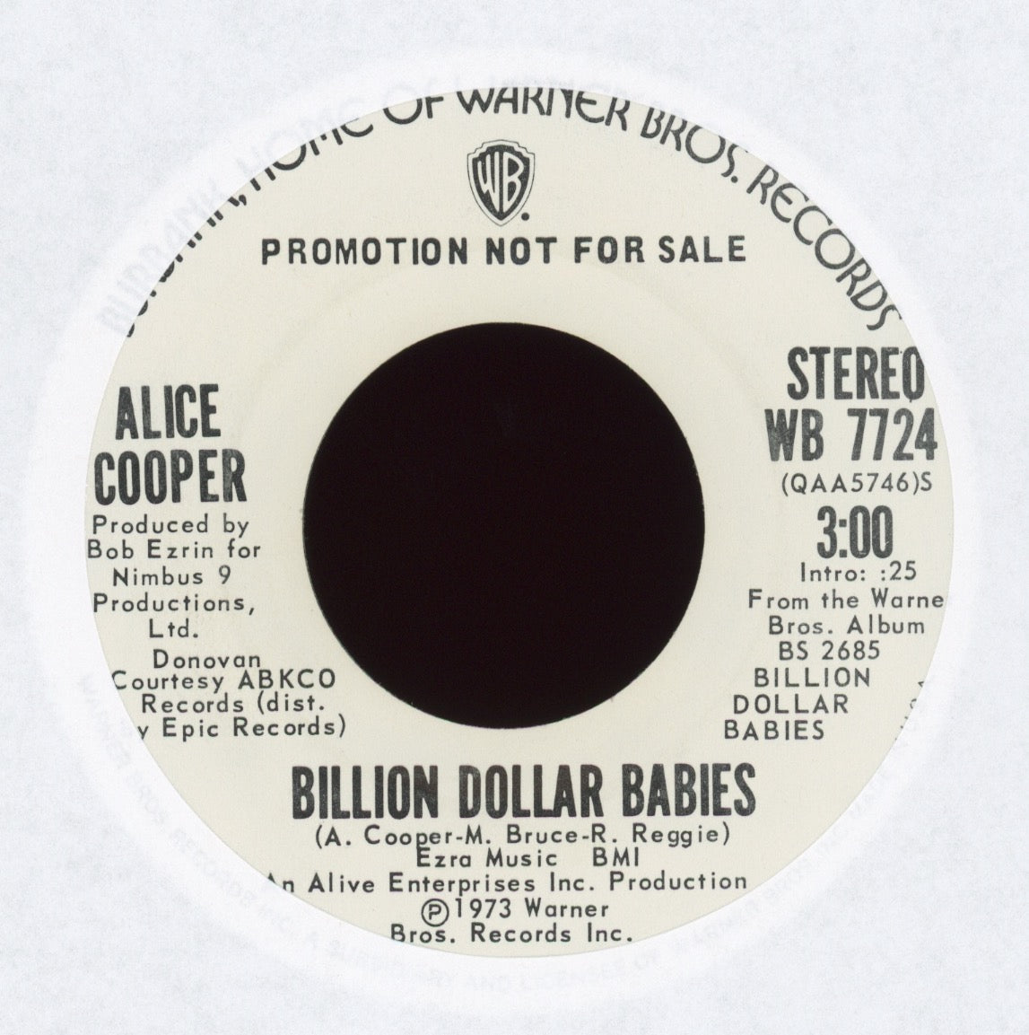 Alice Cooper - Billion Dollar Babies on Warner Bros Promo
