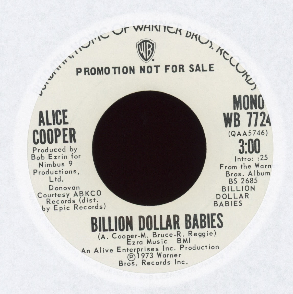Alice Cooper - Billion Dollar Babies on Warner Bros Promo