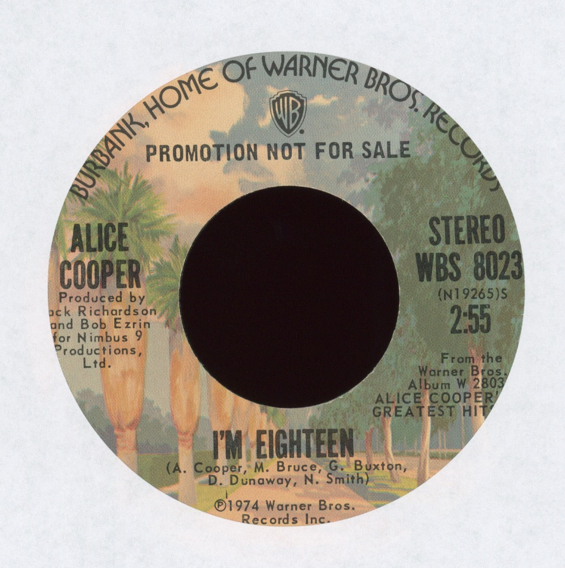Alice Cooper - I'm Eighteen on Warner Bros Promo