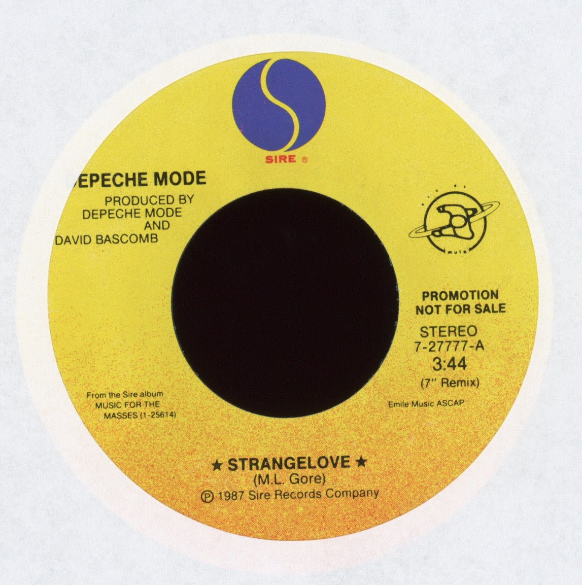 Depeche Mode - Strangelove on Sire Promo
