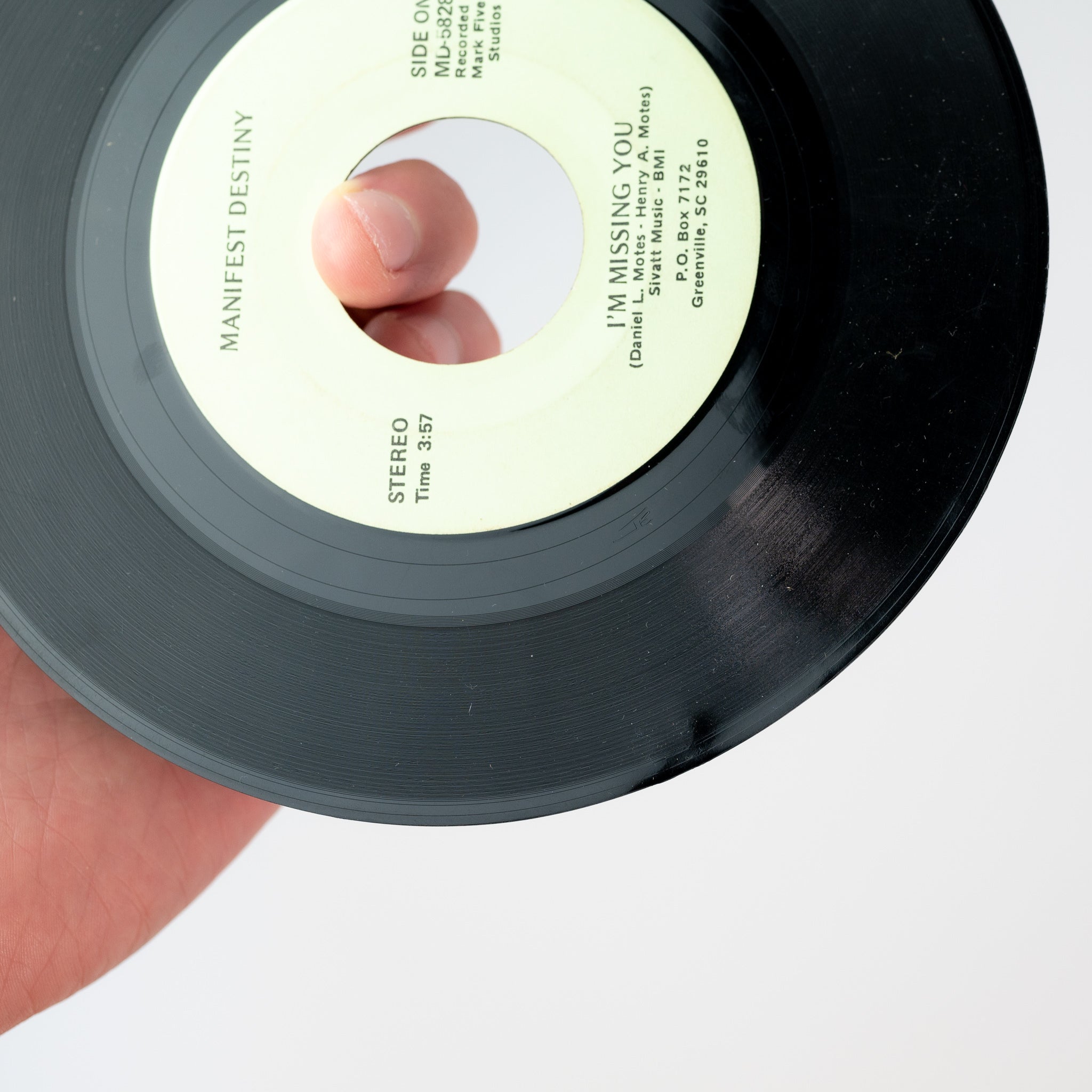 Manifest Destiny - All Night Music / I'm Missing You Private Press Mark Five Studios