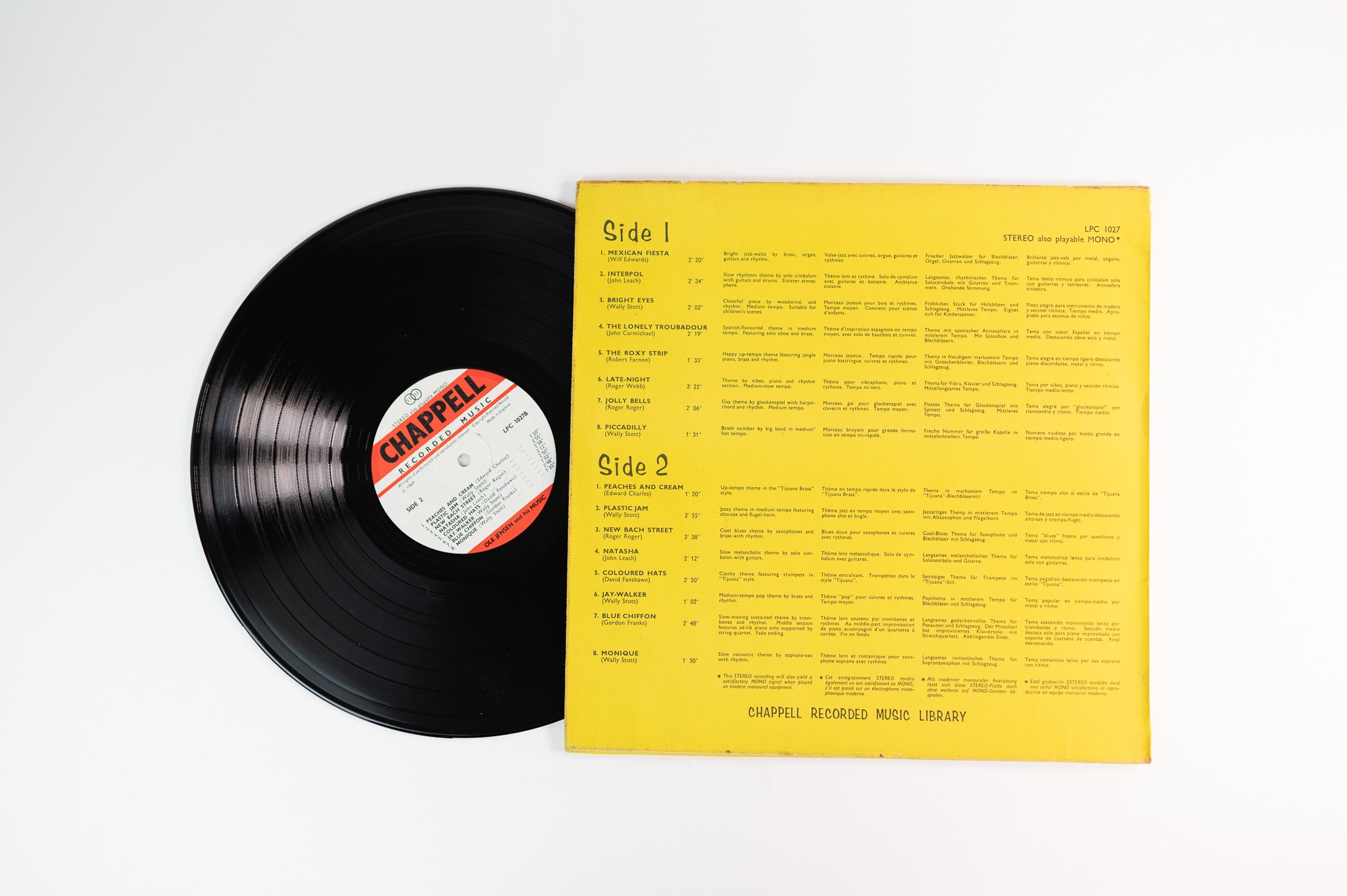 Ole Jensen And His Music on Chappell Recorded Music Library LP